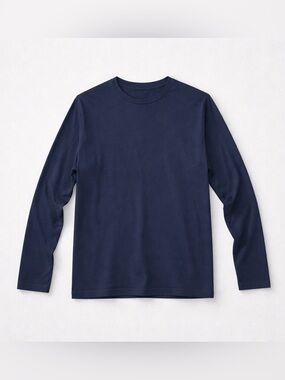 Old Navy Men’s Navy Long Sleeve Crewneck | Soft Stretch Basic
